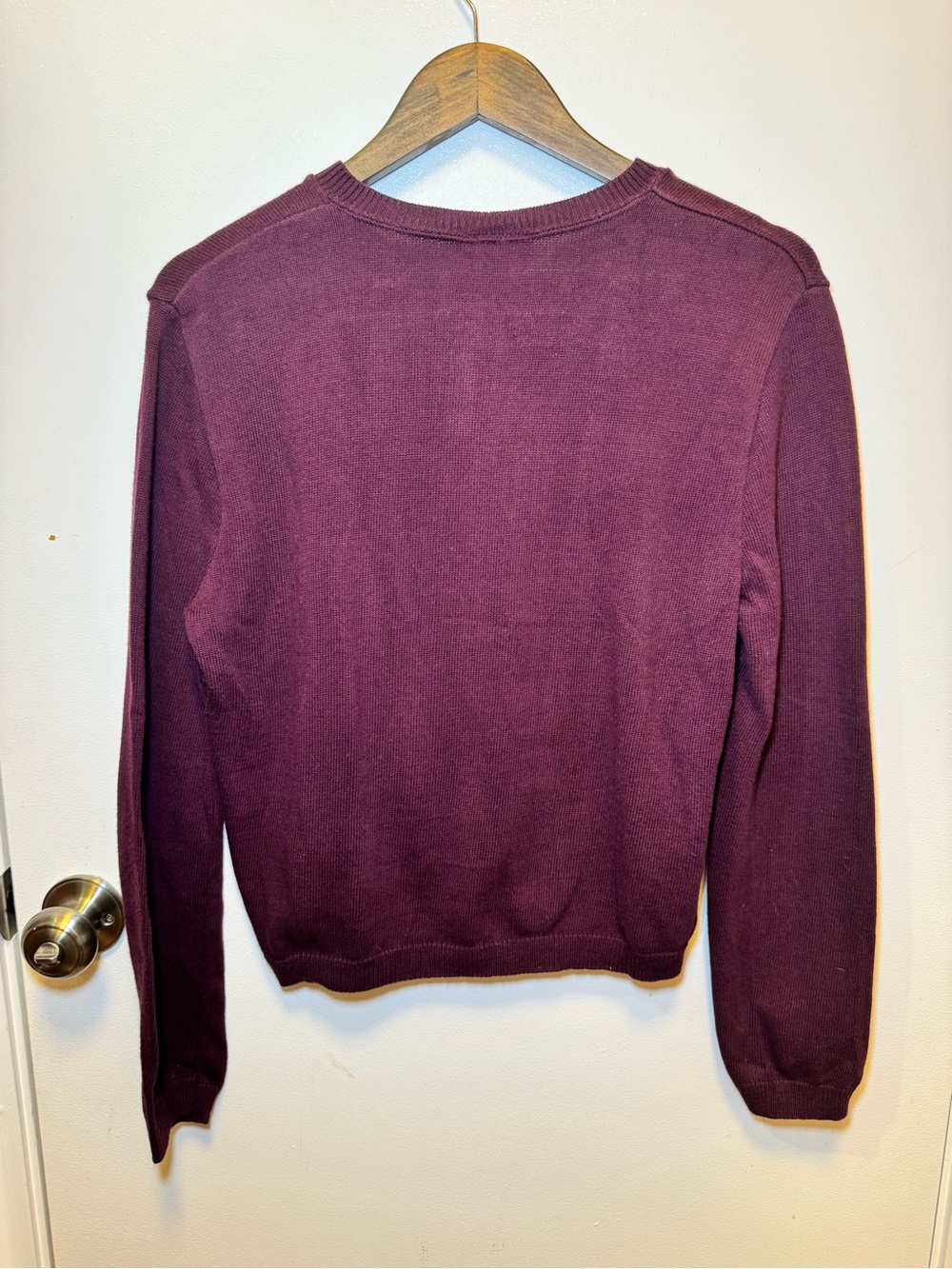 dELiA*s Plum Crewneck Cardigan with Red Buttons - Picture 5 of 11